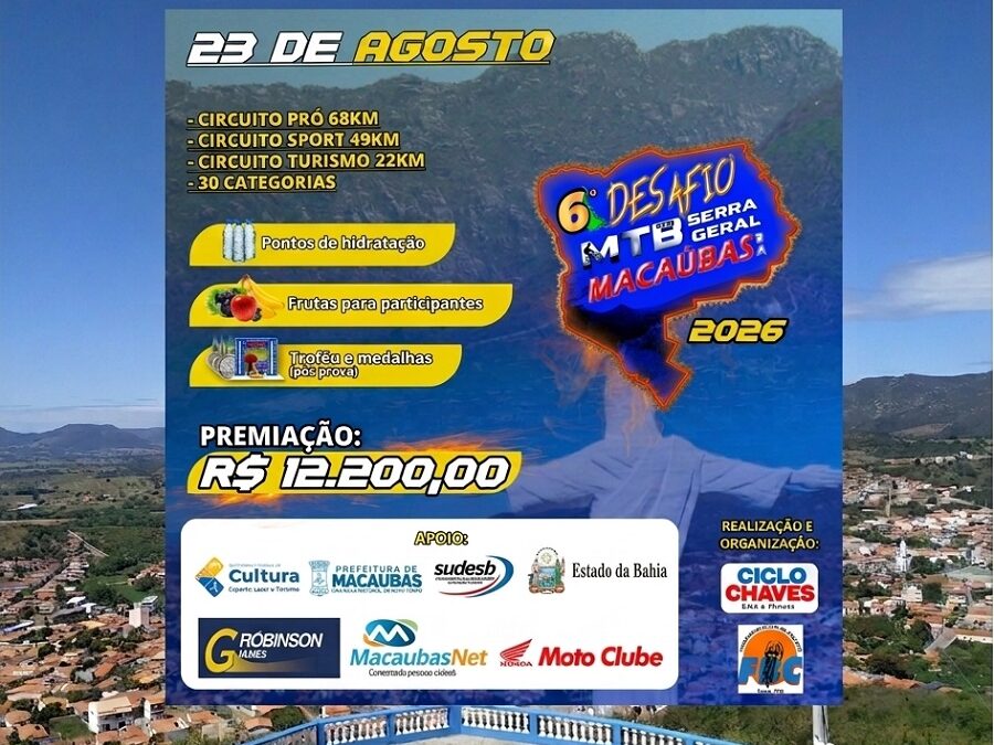 INSCRIÇÕES ABERTAS: PREPARE-SE PARA O 6º DESAFIO MTB/XCM DA SERRA GERAL DE MACAÚBAS!